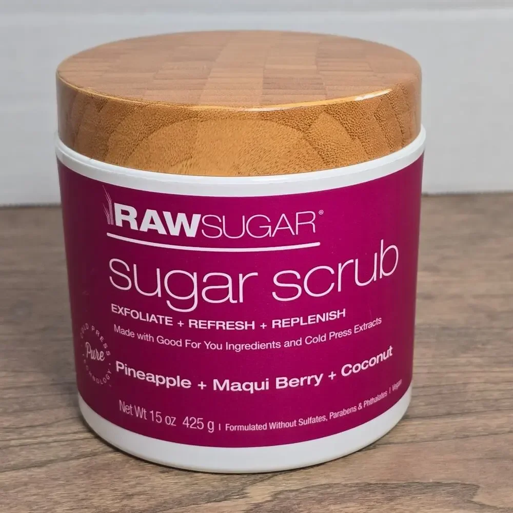 RAW SUGAR Sugar Scrub Pineapple Maqui Berry Coconut 15 oz